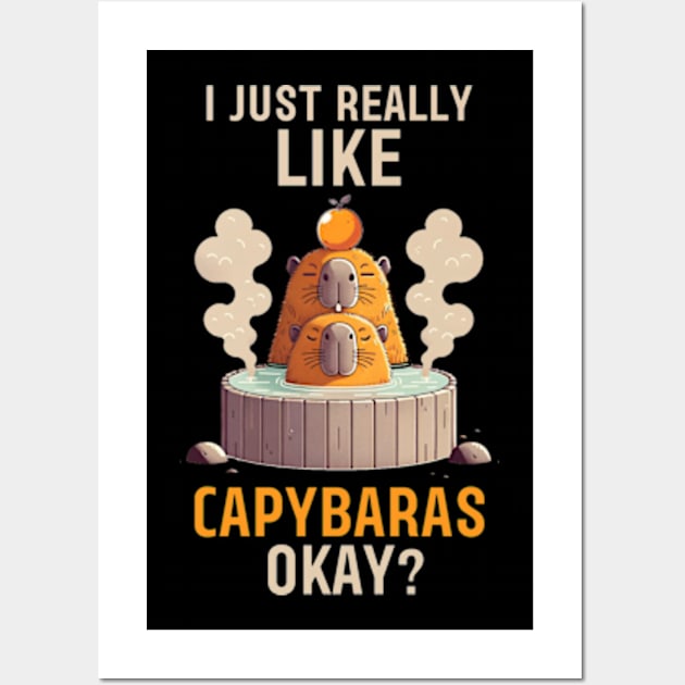 Kawaii Capybara Meme Wall Art by poppoplover